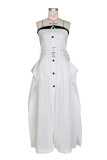 Single-breasted Wrap Chest Belt Maxi Dress ZSD-0760