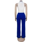 Print Sleeveless Tops Pants 2 Piece Set  BY-7452