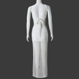 Irregular Hollow Out Split Maxi Dress GNZD-51496DBD