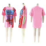 Loose Letter Print Short Sleeve T Shirt SFY-462