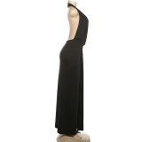Halterneck Backless Split Maxi Dress GSLF-K24D77130