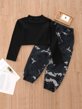 Kid Girl Long Sleeve T Shirts Print Pants Suit GYMF-YM164