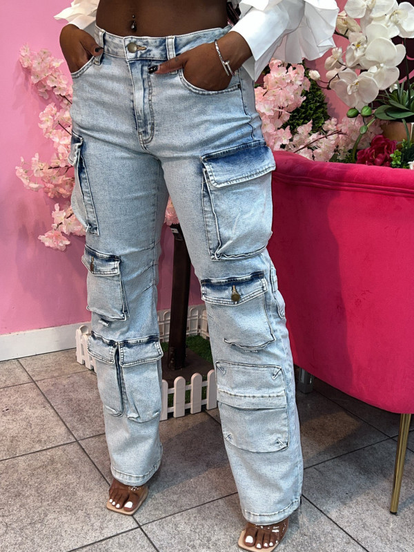 Fashion Wash Multi-pockets Jeans GDMY-FZ14684