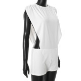 Solid Color Sleeveless Bodysuit Short Suit MXBF-J25ST135