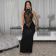 Lace Sleeveless Split Maxi Dress BY-7488
