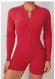 Long Sleeve Zipper Backless Romper GQSA-ZY01