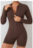 Long Sleeve Zipper Backless Romper GQSA-ZY01