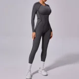 Long Sleeve Solid Color Sport Jumpsuit GQSA-10122