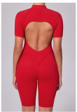Short Sleeve Zipper Sport Skinny Romper GQSA-K0113