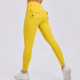 Solid Color High Waist Tight Sport Pants GQSA-8020