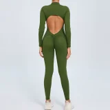 Zipper Long Sleeve Backless Jumpsuit GQSA-ZY02
