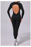Long Sleeve Solid Color Sport Jumpsuit GQSA-10122
