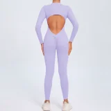 Zipper Long Sleeve Backless Jumpsuit GQSA-ZY02
