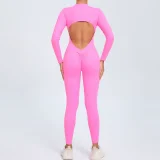Zipper Long Sleeve Backless Jumpsuit GQSA-ZY02
