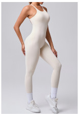 Sleeveless Solid Color Backless Sport Jumpsuit GQSA-95856