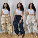 Plus Size Patchwork Solid Color Lantern Pants NY-3685