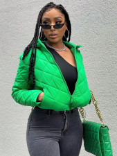 Long-Sleeve Solid-Color Hooded Cotton Jacket SH-391322