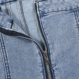 Sexy Wrap-Front Denim Bodycon Dress GYHF-9220DD