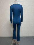 Long Sleeve Square Neck Slim Jumpsuit GWTC-LT5204