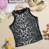 Leopard Print Sequin Tank Tops GYHF-51460TBD