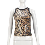 Leopard Print Sequin Tank Tops GYHF-51460TBD