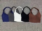 Solid Color Halterneck Backless Sport Tank Tops GQSA-11359