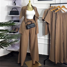 Short Sleeve Loose Shirt Two Piece Pants Set GCNE-72433