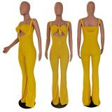 Sexy Zipper Sleeveless Jumpsuit Wrap Chest Two Piece Set GCNF-0050