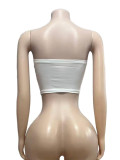 Letter Printed Strapless Top GFCF-1399