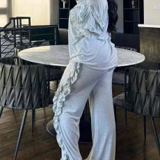 Ruffles Long Sleeve Tops Pants Loose Suit LSD-2548