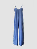 Stripe Patchwork Sling Wide Leg Jumpsuit GSXK-SX0500