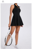 Solid Color Sleeveless Halterneck Sport Mini Dress GQSA-QS521