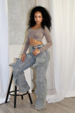 Irregular High Waist Fashion Jeans YUMT-YMT405