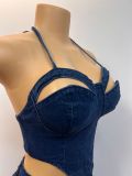 Solid Color Hollow Out Sling Two Piece Pants Set YRST-T064