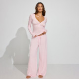 Long Sleeve Slim Two Piece Pants Set GSZM-C25ST242