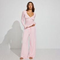 Long Sleeve Slim Two Piece Pants Set GSZM-C25ST242