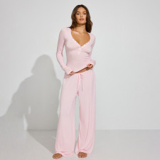 Long Sleeve Slim Two Piece Pants Set GSZM-C25ST242