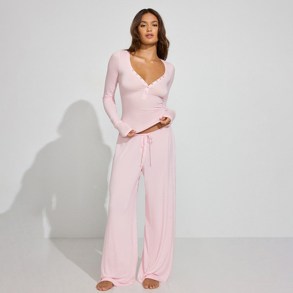 Long Sleeve Slim Two Piece Pants Set GSZM-C25ST242