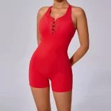 Sleeveless Solid Color Sport Romper GQSA-20720