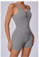 Sleeveless Solid Color Sport Romper GQSA-20720
