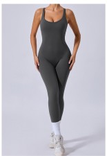 Cross Back Yoga Adjustable Shoulder Strap Jumpsuit GQSA-90107