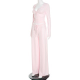 Long Sleeve Slim Two Piece Pants Set GSZM-C25ST242
