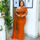 Slash Shoulder Sleeveless Maxi Dress CYA-901995