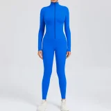 Long Sleeve Zipper Solid Sport Skinny Jumpsuit GQSA-10041