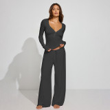 Long Sleeve Slim Two Piece Pants Set GSZM-C25ST242