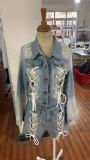 Fashion Denim Drawstring Tie Up Short Suit YRST-T073