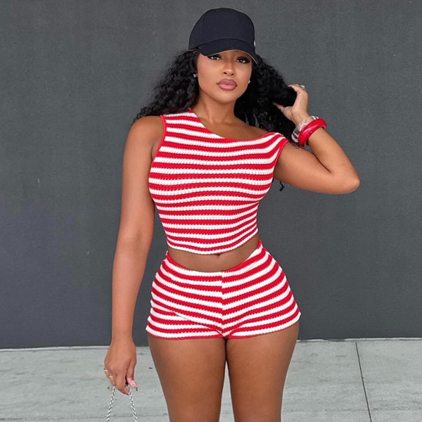 Stripe Color Block Sleeveless Tank Tops GFRT-42187SBG