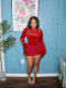 Tight Long Sleeve Bodysuit Two Piece Skirts Set SFY-779