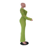 Casual Hollow Out Knits Three Piece Pants Suit TR-1340