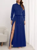 Plus Size Solid Color Hooded Two Piece Skirts Set ZDF-31306
